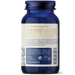 Dr. Wunder Vitamin D3+K2 5000 IE - 120 Kapseln